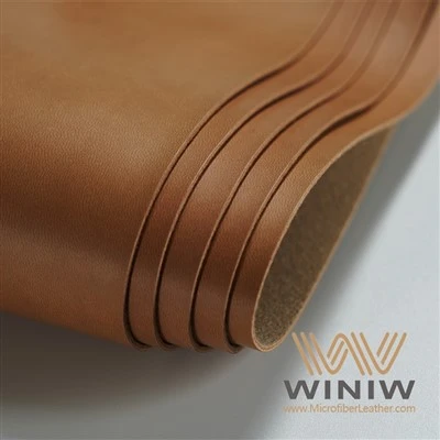 نسيج فينيل PVC بني من الجلد الصناعي لتسميات الحقائب